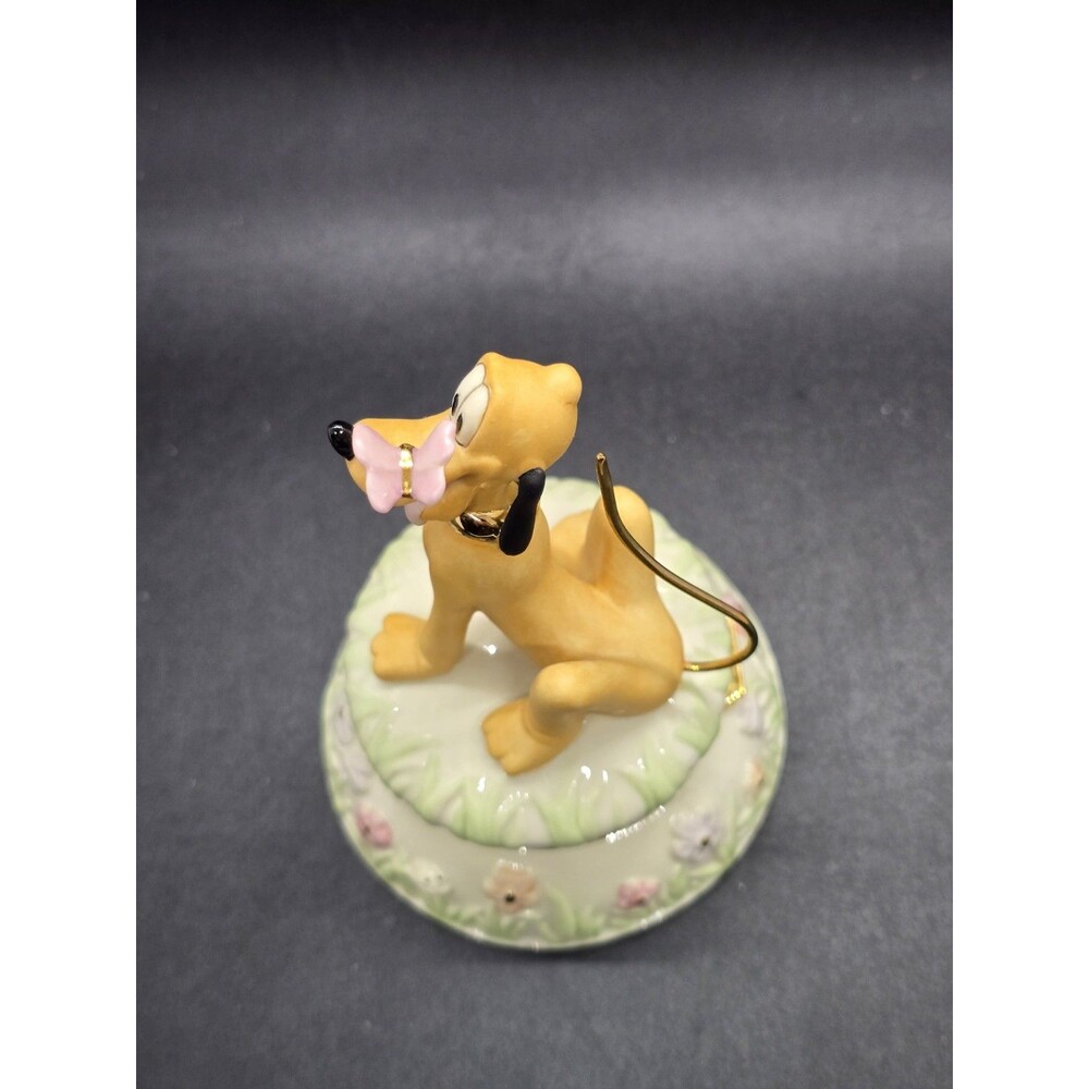 LENOX Disney A FRIEND FOR PLUTO TREASURE BOX Butterfly On Nose NEW in BOX No COA - Picture 6 of 11